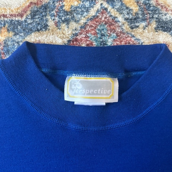 Vintage Perspective Logo Blue Pocket T-shirt Large - Picture 3 of 5